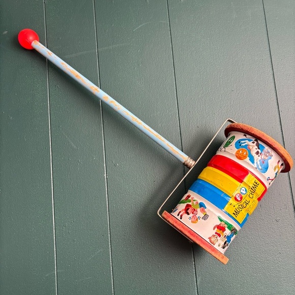 Vintage 1950 Fisher-Price Musical Chime roller toy with nursery rhymes - Picture 1 of 13